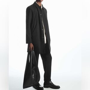 NWT COS Turn Up Wool Pants  Size 32 Black Dark